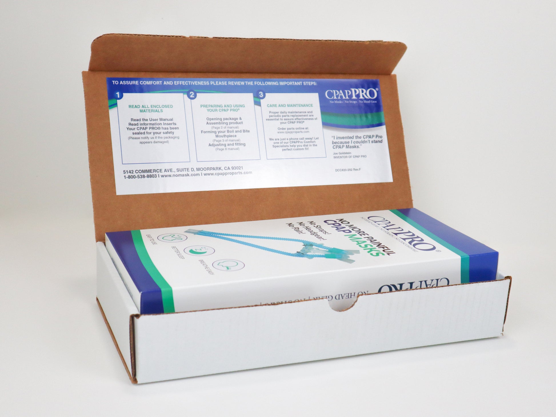 Cpap Pro packed box with product
