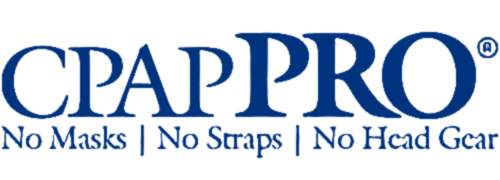 CPAP PRO logo. No masks, no straps, no head gear.